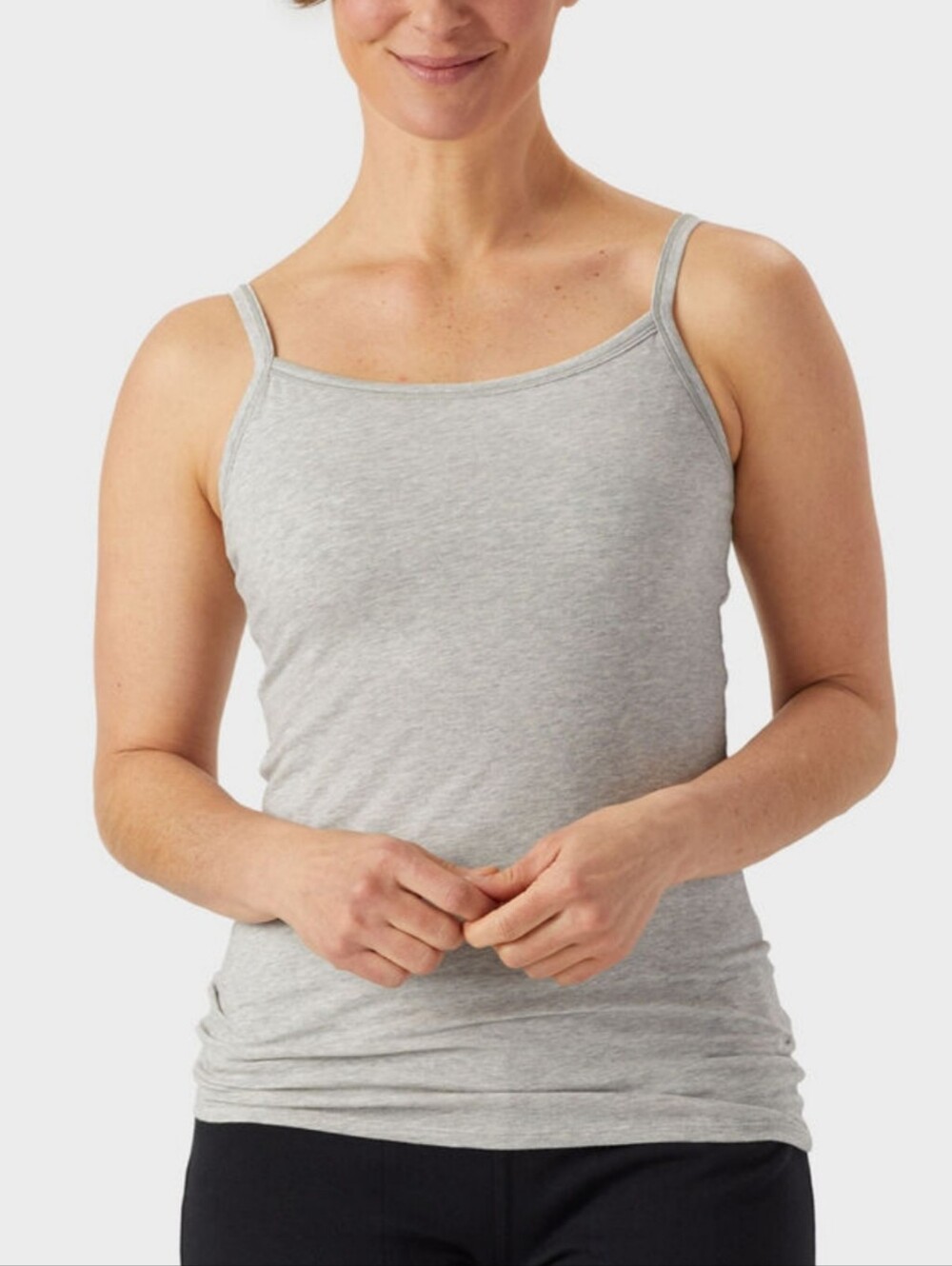 Women's Duluth Trading Co gray No-Yank Wireless Built-In Bra Tank Sz S